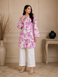 2 Piece Doria Lawn Floral Printed Suit – White & Pink | Premium Summer Collection