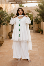 White Embroidered 3 Piece Lawn Suit with Dupatta | Ivory Grace – Zurra Studio