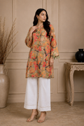 Autumn Bloom Printed Doria Lawn 2 Piece Suit for Women – Beige Multi Floral