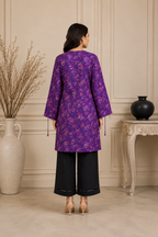 2 Piece Doria Lawn Floral Printed Suit – Purple | Women's Summer Casual Dress | Zurra Studio
