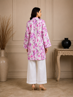 2 Piece Doria Lawn Floral Printed Suit – White & Pink | Premium Summer Collection