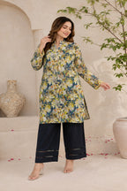 Multicolor Floral Printed Lawn 2-Piece Suit with Lace & Tassel Detailing